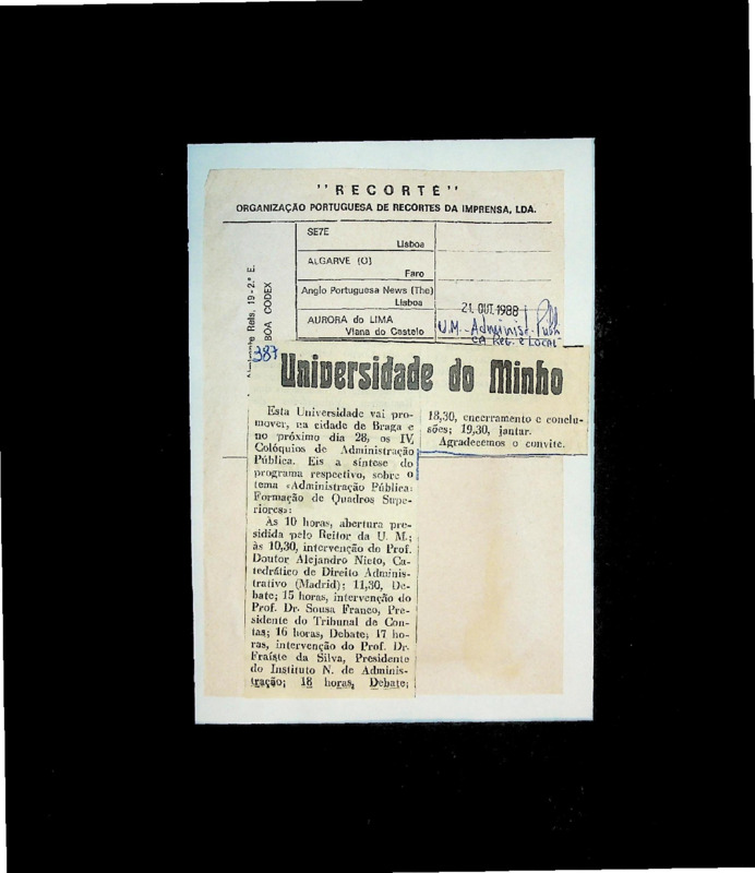  Os Colóquios de Administração Pública 