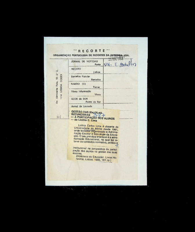  Gestão das escolas secundárias - a participação dos alunos - de Licínio C. Lima 