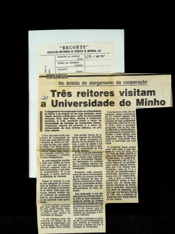  No âmbito do alargamento da cooperação: três reitores visitam a Universidade do Minho 