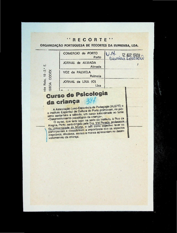  Curso de Psicologia da criança 