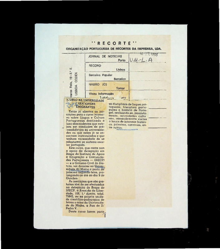  Curso na Universidade para jovens emigrantes 