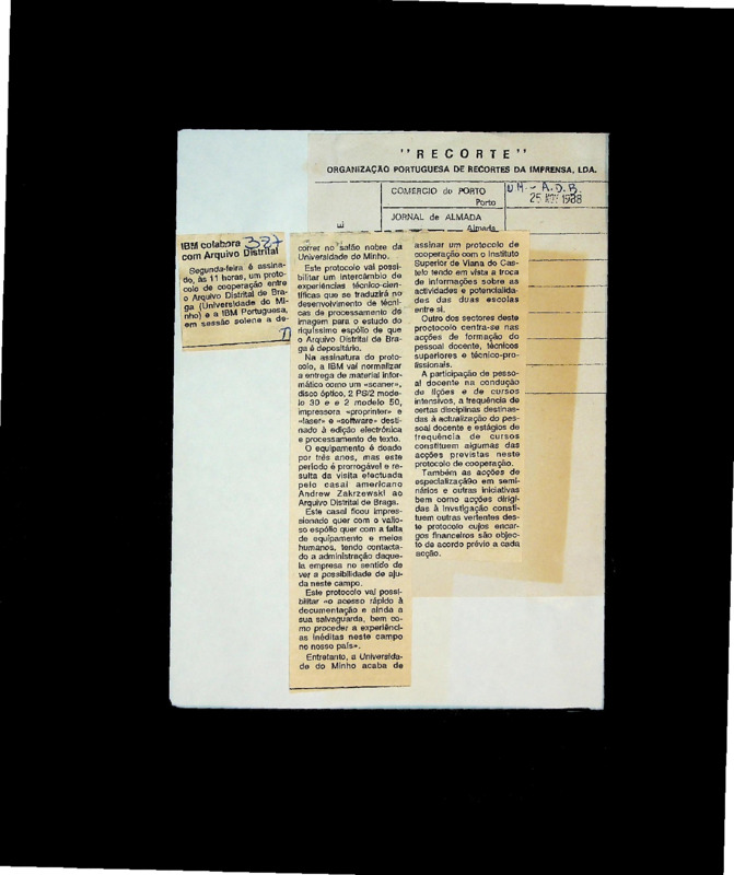  IBM colabora com Arquivo Distrital 