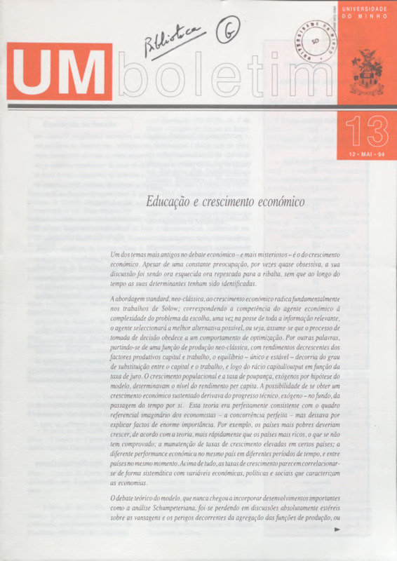  UM Boletim - N.º 13 (Maio 1994) 