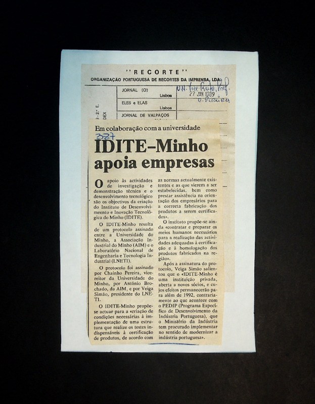  Em colaboração com a Universidade IDITE-Minho apoia empresas 