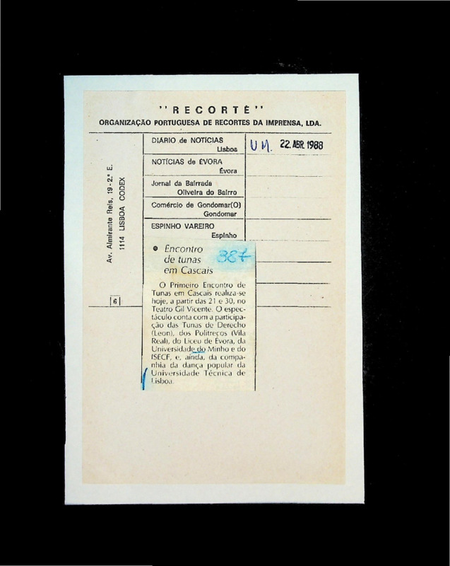  Encontro de tunas em Cascais 