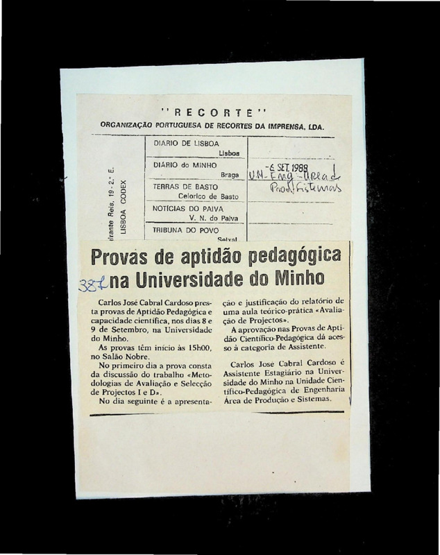  Provas de aptidão pedagógica na Universidade do Minho 