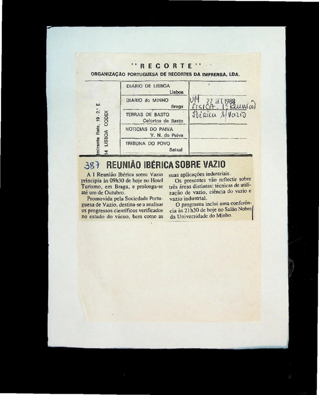  Reunião ibérica sobre vazio 