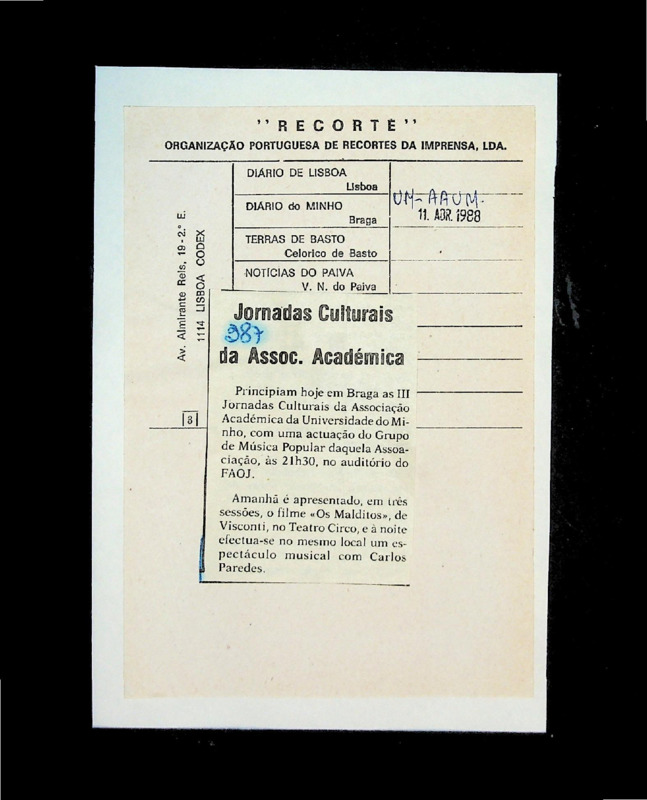  Jornadas Culturais da Assoc. Académica 