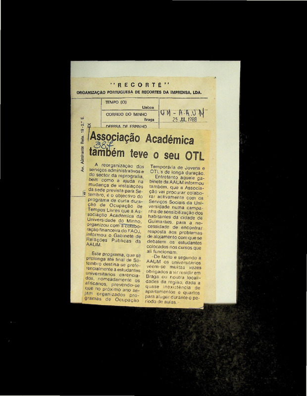  Associação Académica também teve o seu OTL 