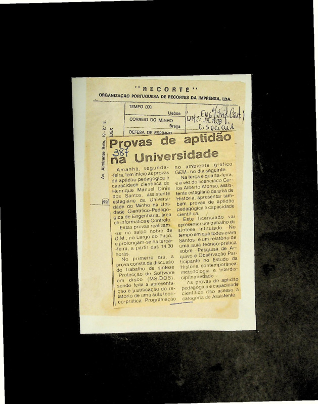  Provas de aptidão na Universidade 