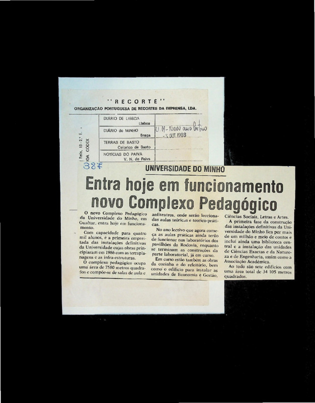  Entra hoje em funcionamento novo Complexo Pedagógico 