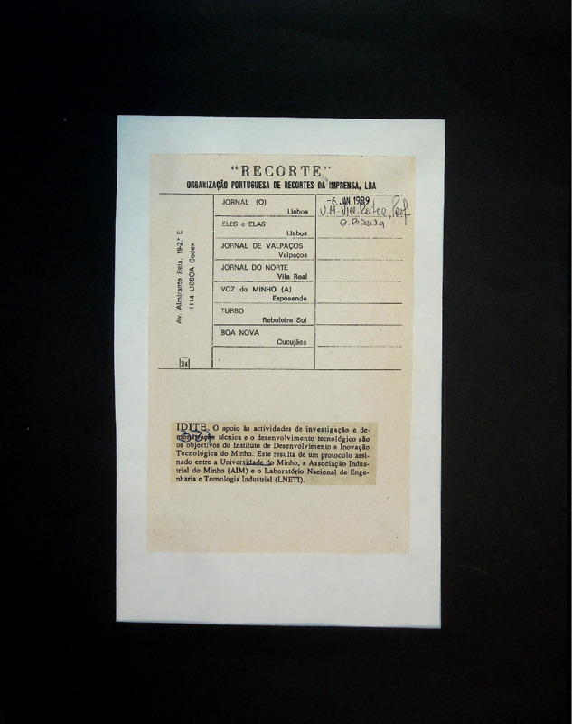  Criação do Instituto de Desenvolvimento e Inovação Tecnológica do Minho 