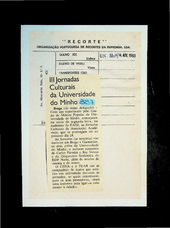  III Jornadas culturais da Universidade do Minho 