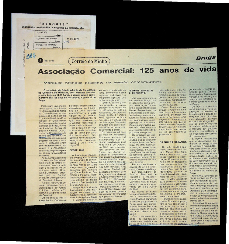  Associação Comercial: 125 anos de vida - Marques Mendes presente na sessão comemorativa 