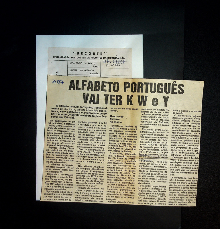  Alfabeto Português vai ter K, W e Y 