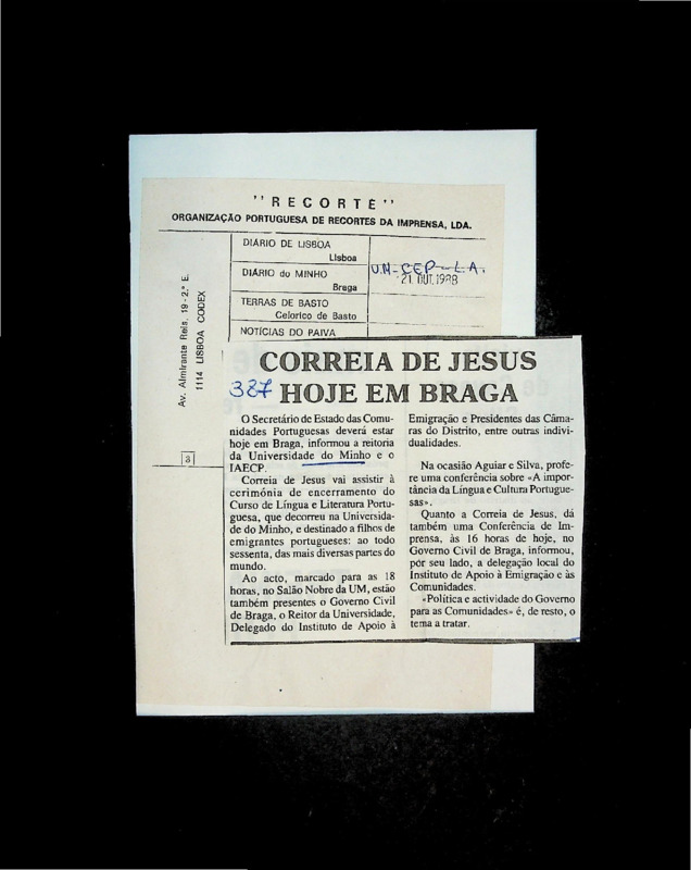  Correia de Jesus hoje em Braga 
