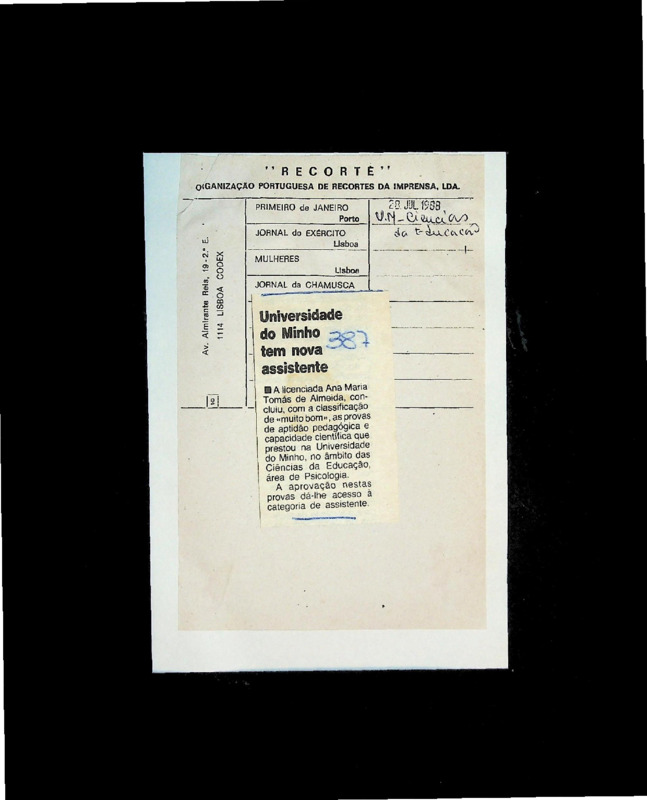  Universidade do Minho tem nova assistente 
