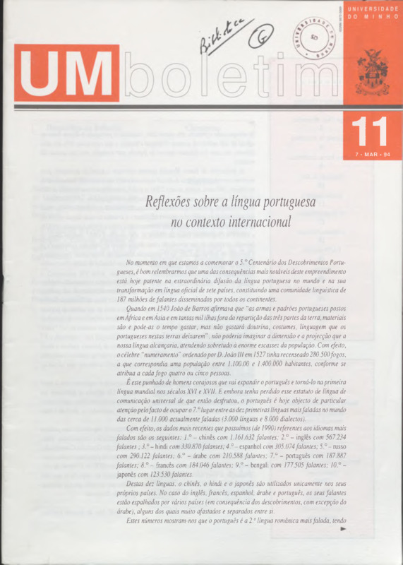  UM Boletim - N.º 11 (Mar. 1994) 