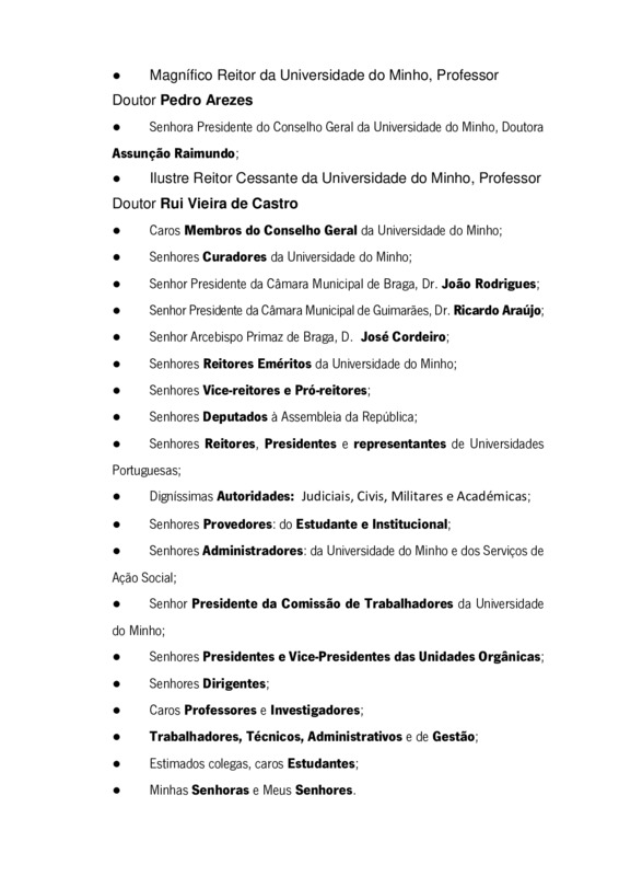  Discurso do Presidente da Associação Académica da UMinho: Luís Guedes 