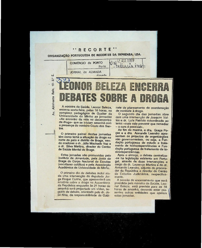  Leonor Beleza encerra debates sobre a droga 