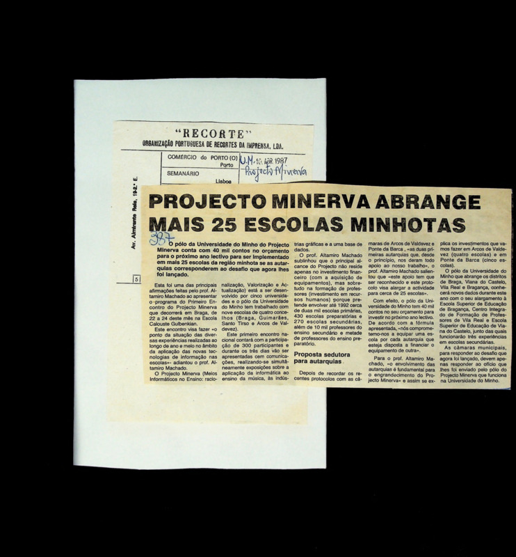  Projecto Minerva abrange mais 25 escolas Minhotas 