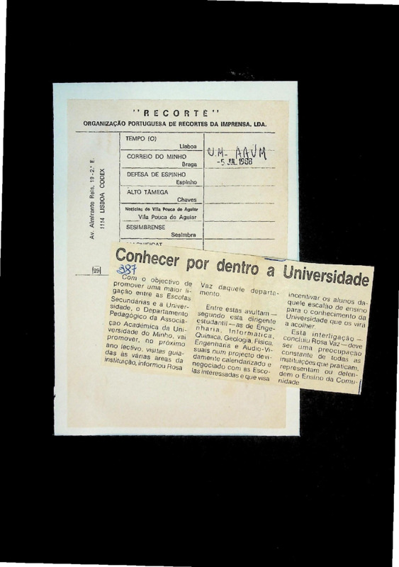  Conhecer por dentro a Universidade 