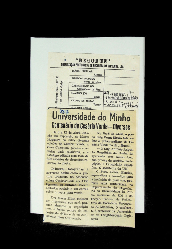  Universidade do Minho: Centenário Cesário Verde - Diversos 