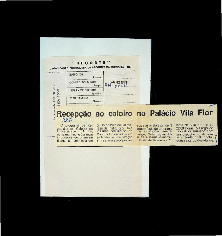  Recepção ao caloiro no Palácio Vila Flor 