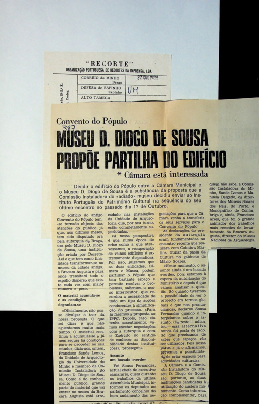  Museu D. Diogo de Sousa propõe partilha do edifício 