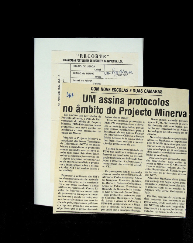  UM assina protocolos no âmbito do Projecto Minerva 