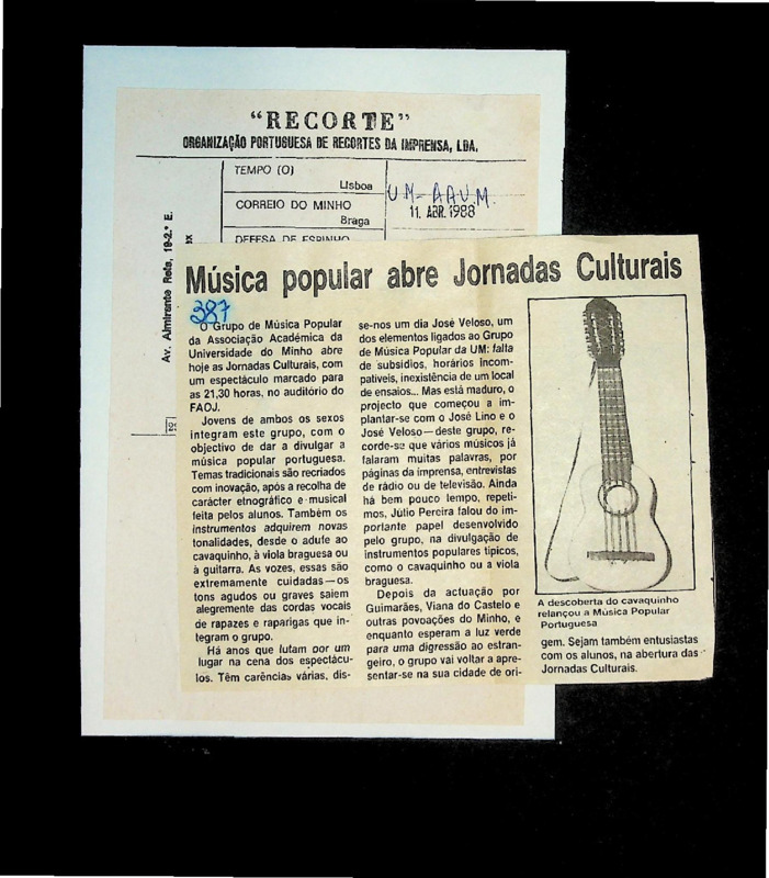  Música popular abre Jornadas Culturais 