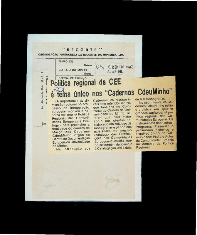  Política regional da CEE é tema único nos 
