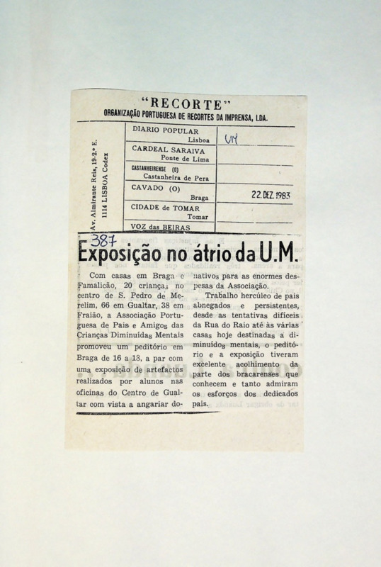  Exposição no átrio da UM 