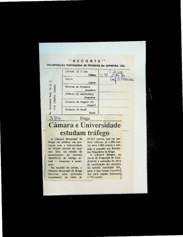  Câmara e Universidade estudam tráfego 