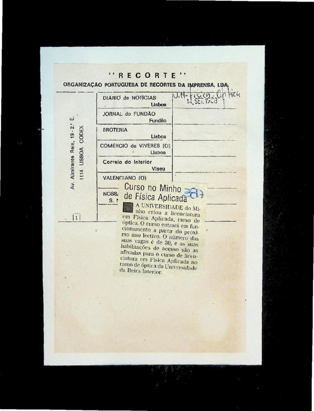  Curso no Minho de Física Aplicada 
