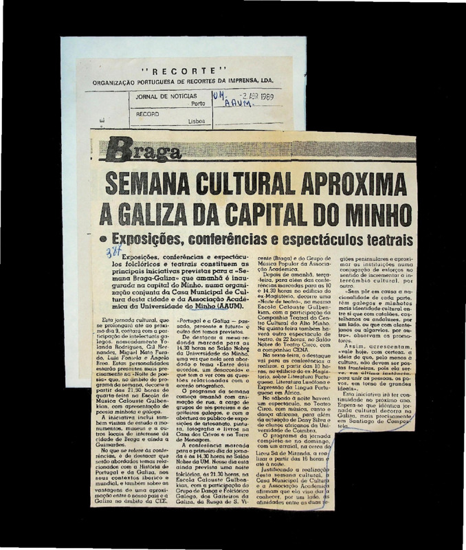  Semana cultural aproxima a Galiza da capital do Minho: exposições, conferências e espectáculos teatrais 