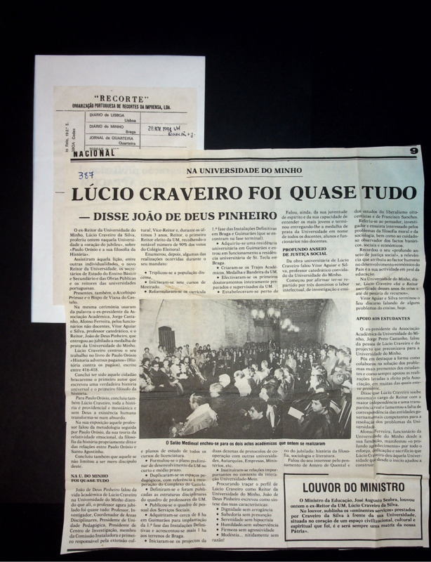  Na Universidade do Minho: Lúcio Craveiro foi quase tudo - disse João de Deus Pinheiro 