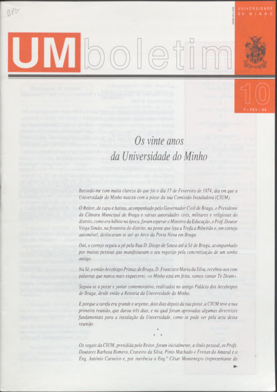  UM Boletim - N.º 10 (Fev. 1994) 
