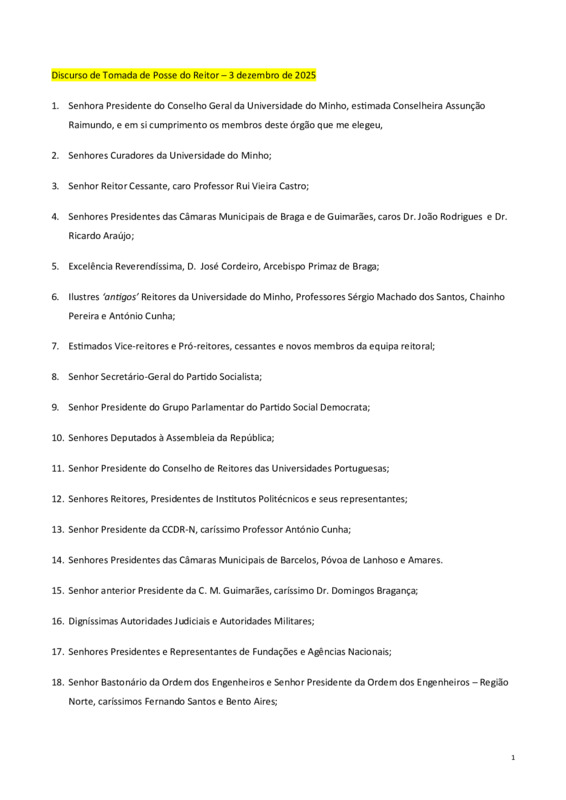  Discurso do Reitor da UMinho: Pedro Arezes 