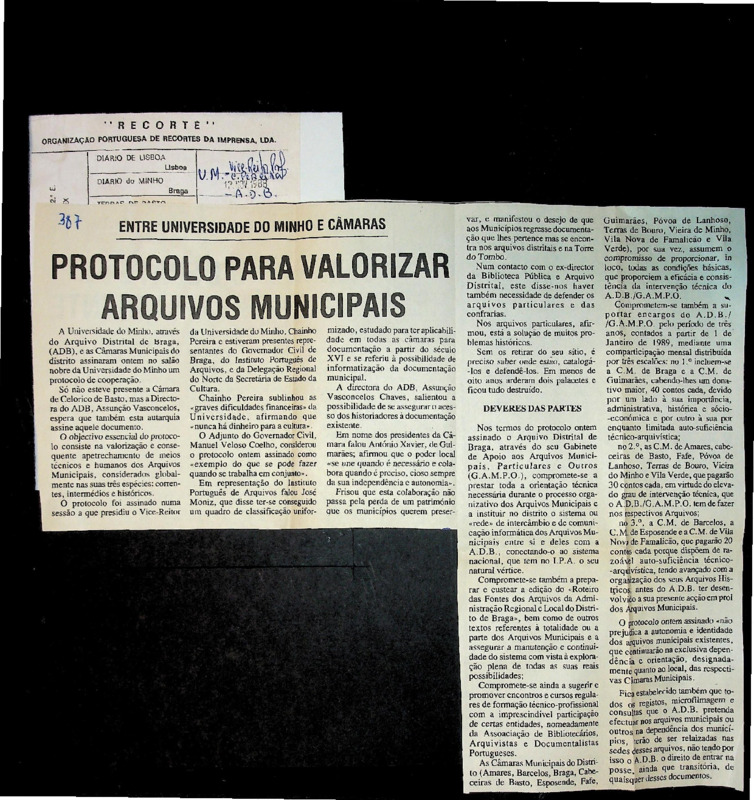  Protocolo para valorizar arquivos municipais 