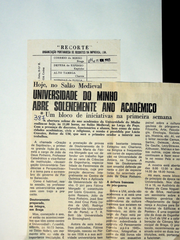  Hoje, no Salão Medieval - Universidade do Minho abre solenemente Ano académico 