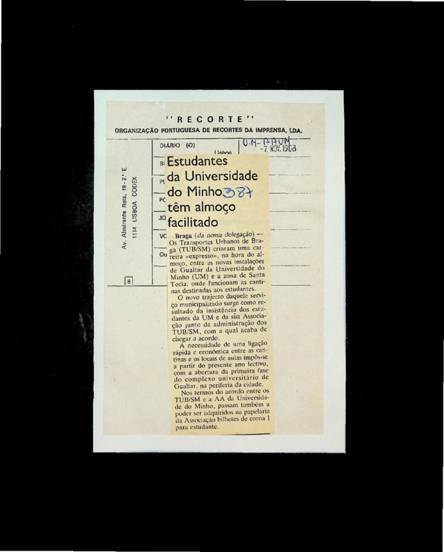  Estudantes da Universidade do Minho têm almoço facilitado 