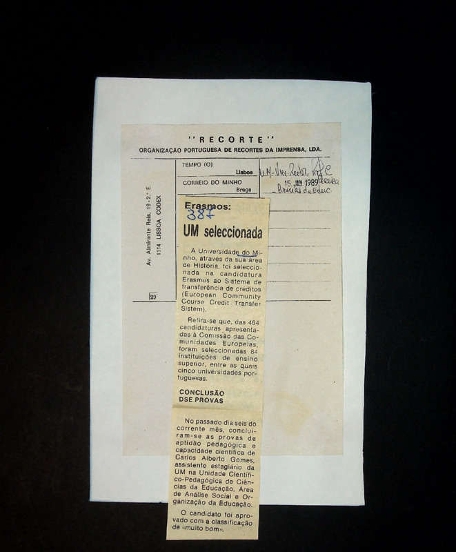  Erasmos: UM seleccionada 