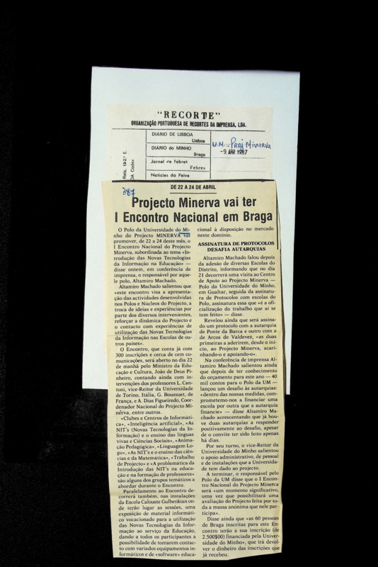  Projecto Minerva vai ter I Encontro Nacional em Braga 