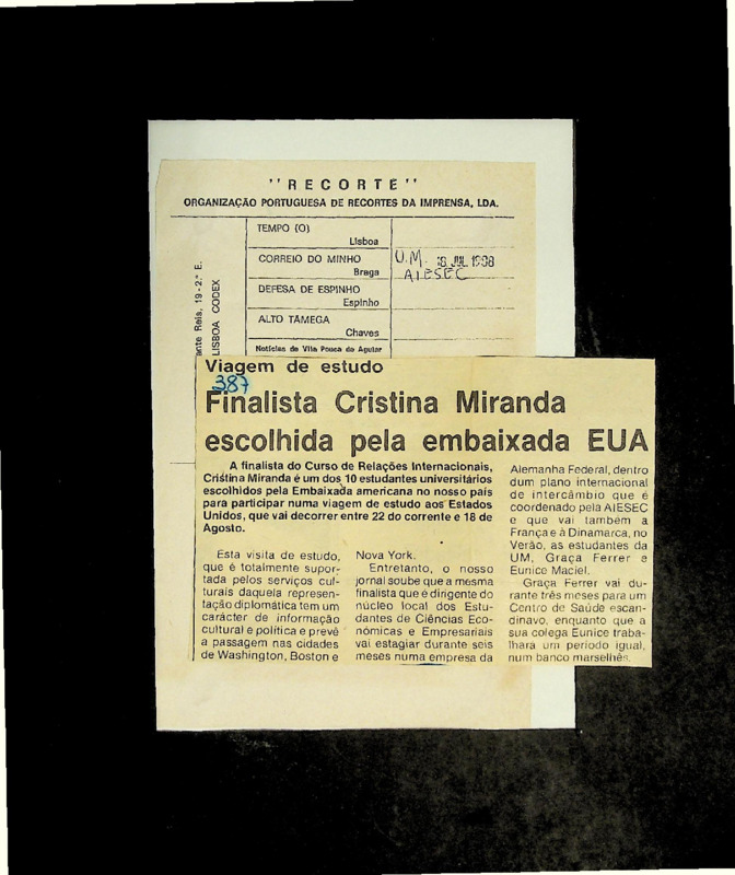  Viagem de estudo: finalista Cristina Miranda escolhida pela embaixada EUA 