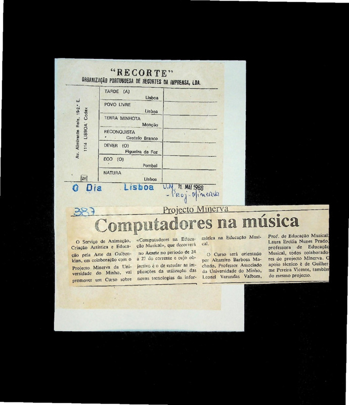  Projecto Minerva: computadores na música 