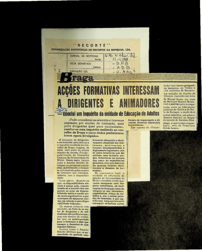  Acções formativas interessam a dirigentes e animadores - conclui um inquérito da Unidade de Educação de Adultos 