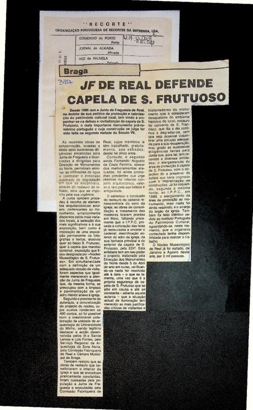  JF de Real defende Capela de S. Frutuoso 