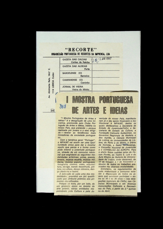  I Mostra portuguesa de artes e ideias 