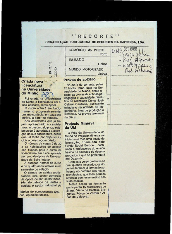  Criada nova licenciatura na Universidade do Minho 